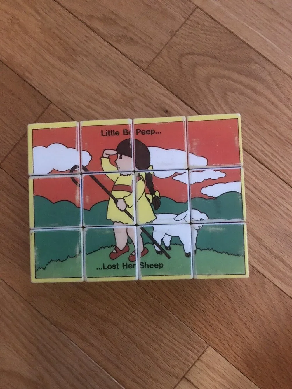 Shelcore Vintage 1984 Nursery Rhyme Puzzle Block Little‎ Bo Peep plus others